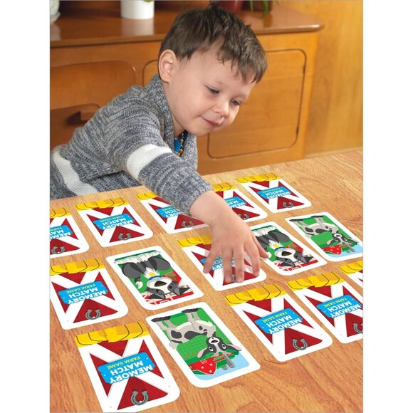 School Zone Memory Match Farm Game  Ages 3+ Animals Reading Counting Matching - Picture 10 of 10